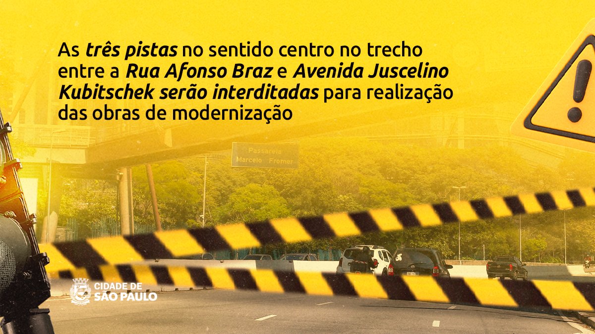 Prefeitura de SP avança obras de requalificação na Avenida Santo