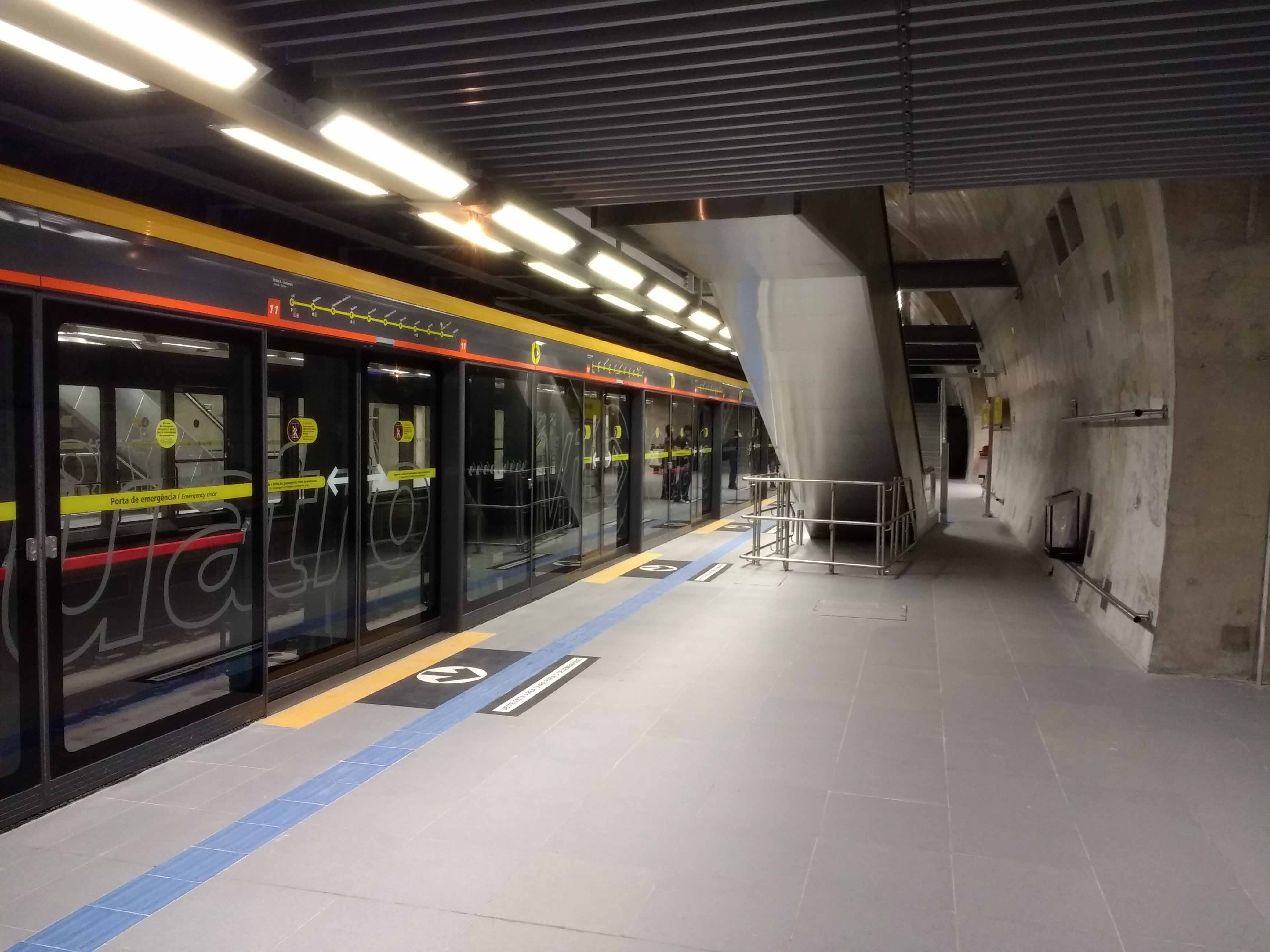 Coronavírus Plataforma da Estação São Paulo-Morumbi Linha 4-Amarela