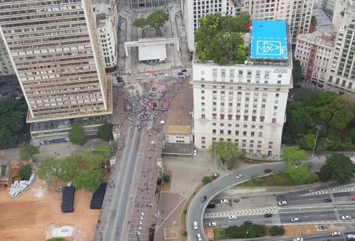 Manifestação de servidores no Viaduto do Chá