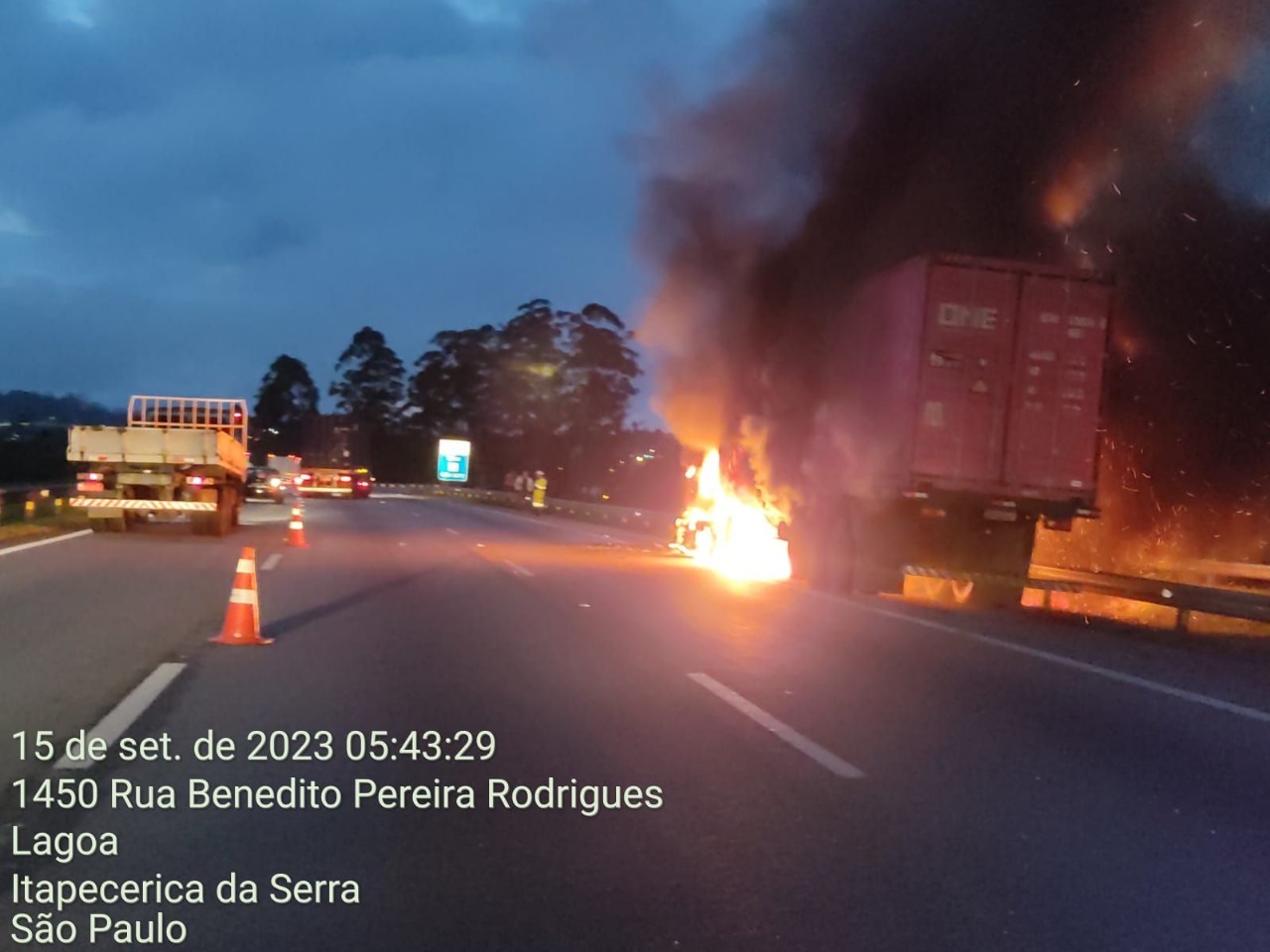 incêndio carreta rodoanel pereira