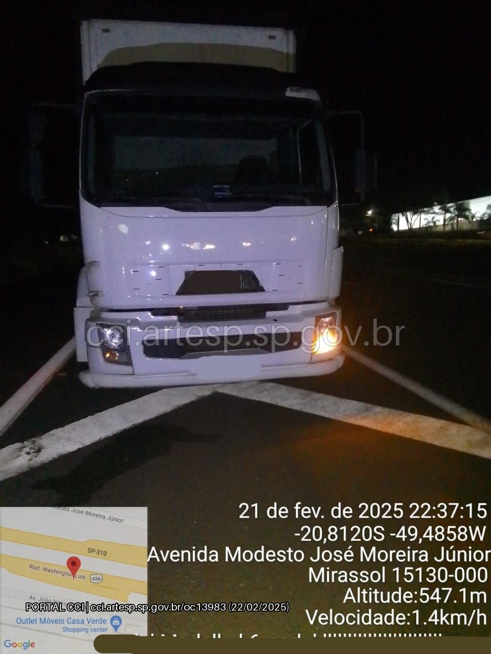 Caminhão Volvo acidente