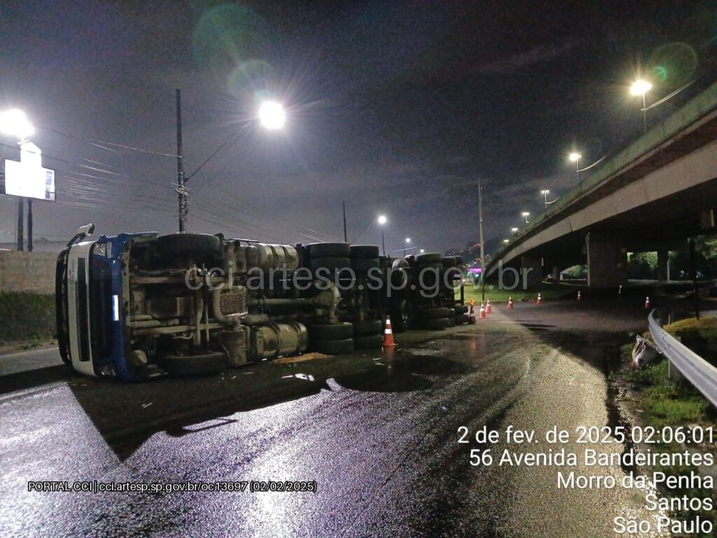 carreta tombada na anchieta