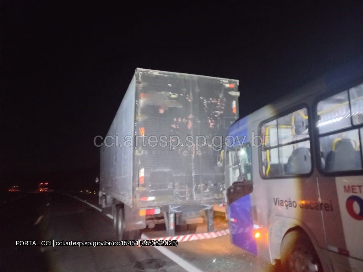 Ônibus Marcopolo Torino e caminhão rodovia Dom Pedro I