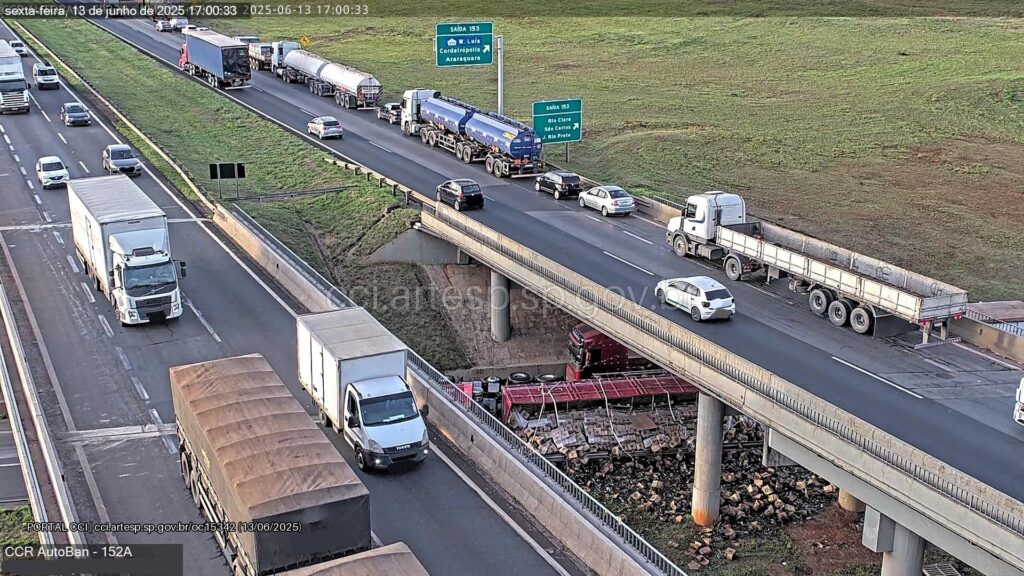 tombamento rodovia anhanguera dispositivo km 153