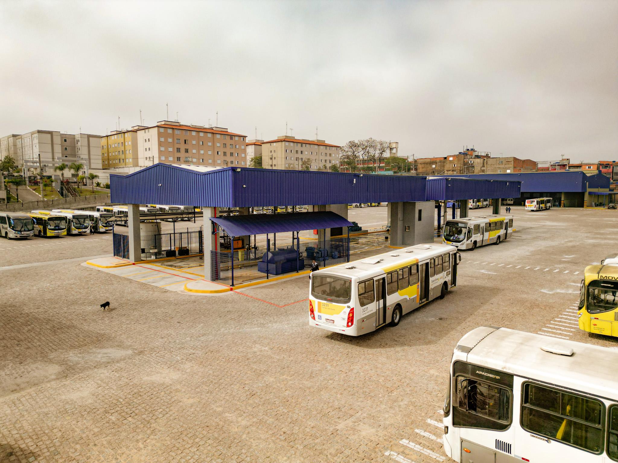 nova garagem em Guarulhos ônibus