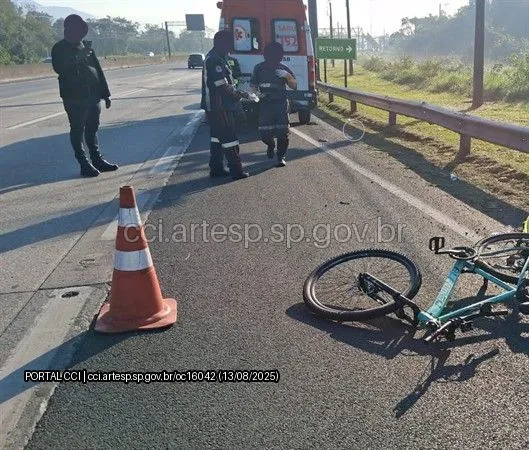 Bicicleta rodovia Padre Manoel da Nóbrega acidente