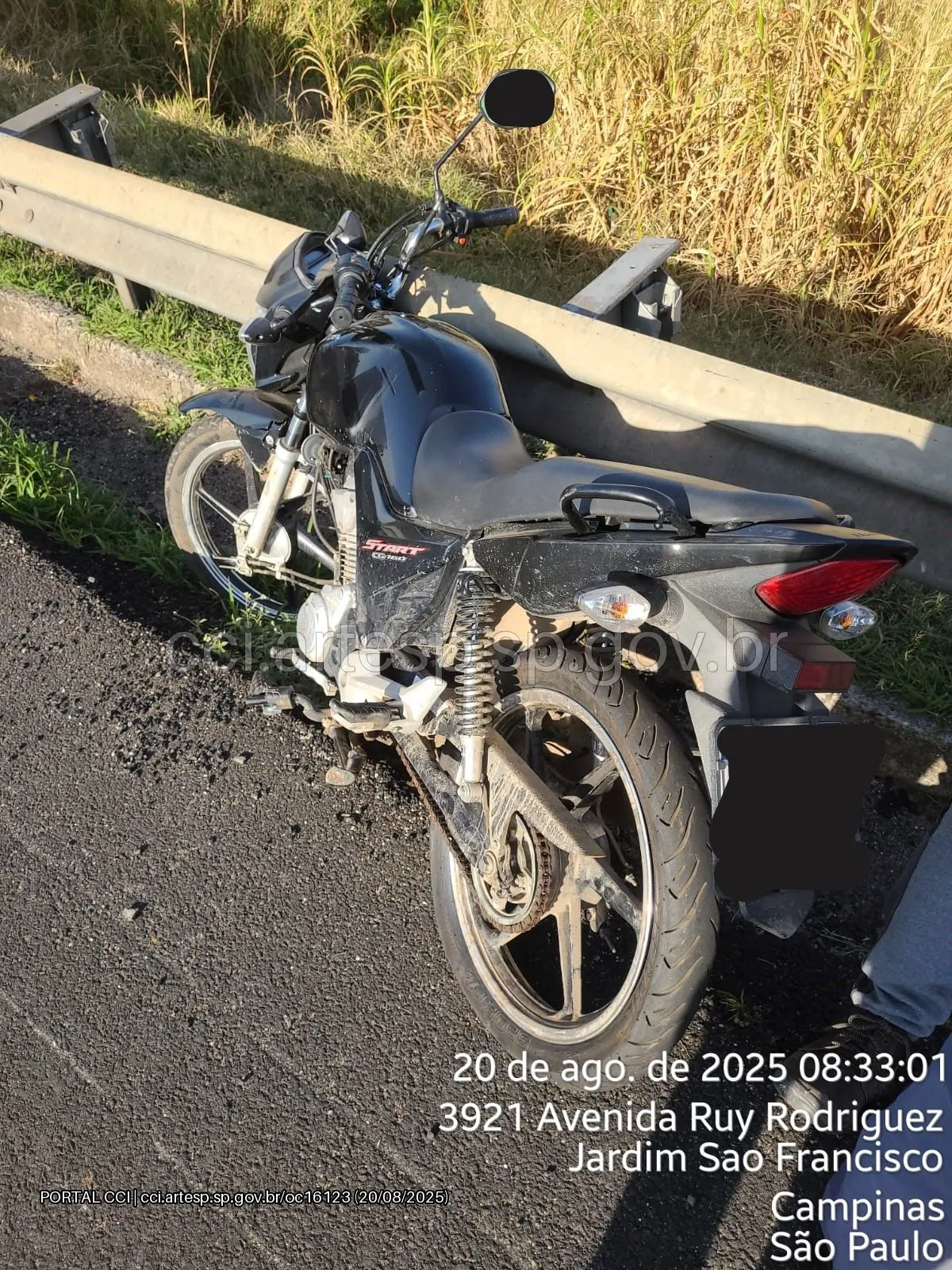 Moto Start Honda CG 160 rodovia dos Bandeirantes