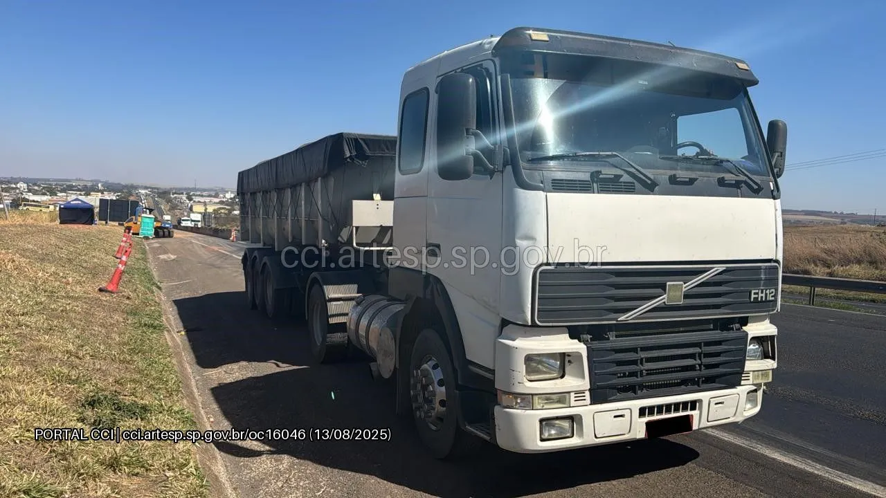 carreta rodovia anhanguera leme