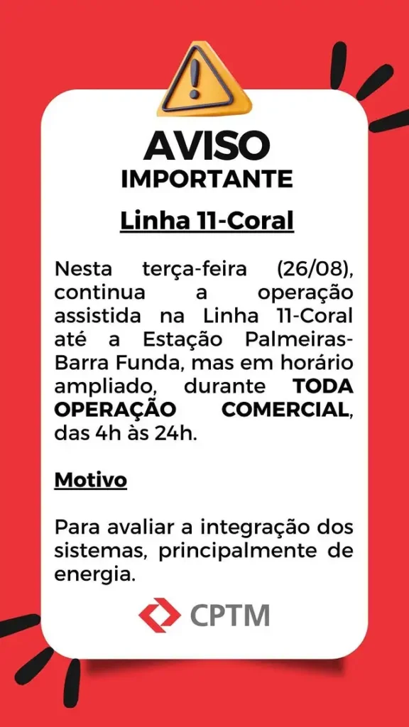 cptm aviso linha 11-coral