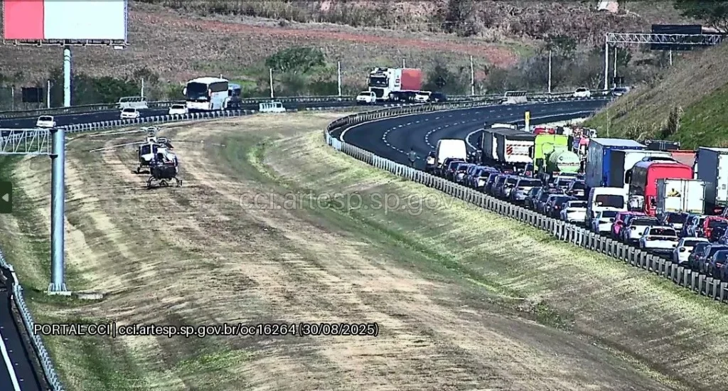 Imagem da câmera próxima do local do acidente