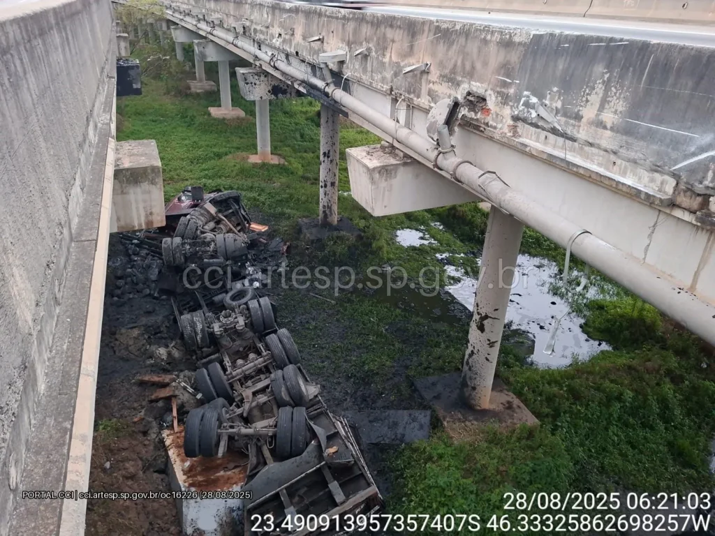 rodoanel carreta itaquaquecetuba caiu