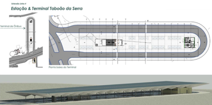 Projeto da estação e terminal Taboão da Serra