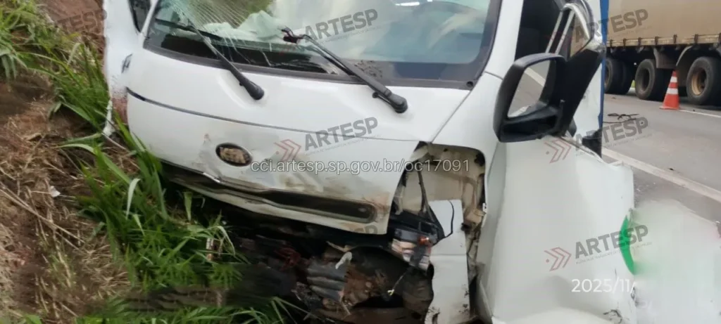 Caminhonete Kia K2500 na rodovia Dom Pedro I em Itatiba