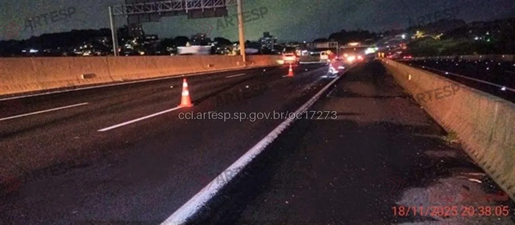 Local da ocorrência no km 13,6 da Anhanguera em SP