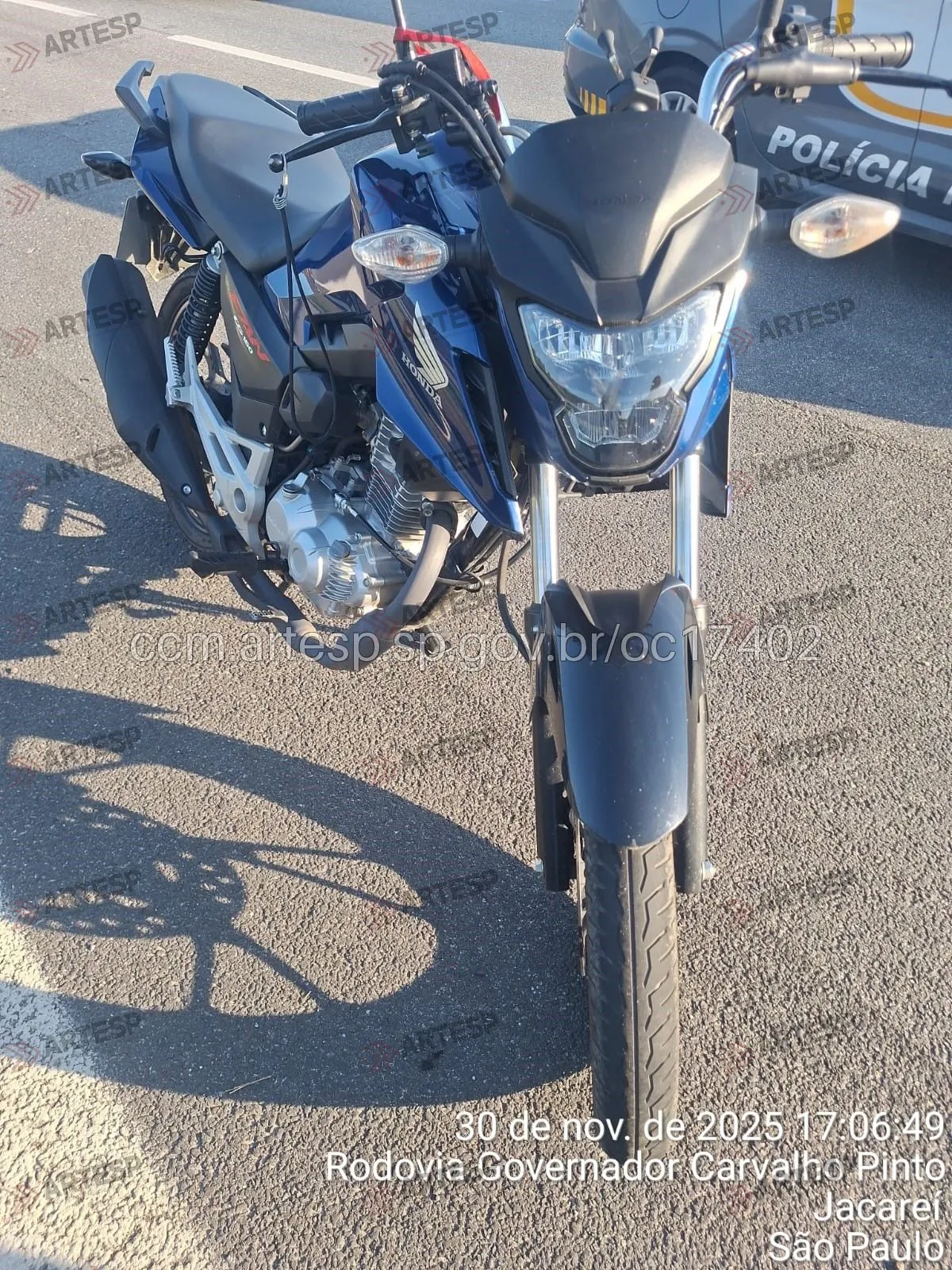 Moto Honda CG 160 rodovia Carvalho Pinto