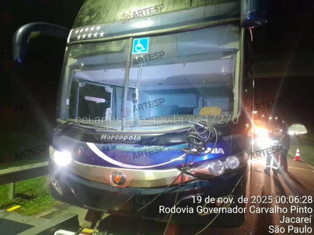 Ônibus Scania Marcopolo no km 75 rodovia carvalho Pinto