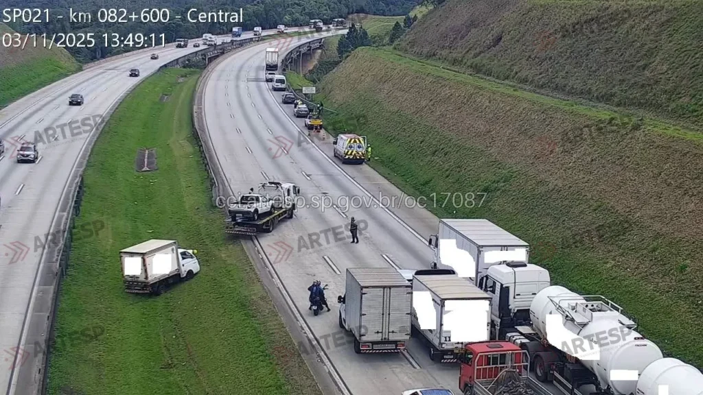 Local do acidente no km 82,6 do Rodoanel