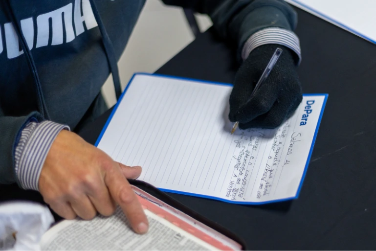 ação especial de escrita de cartas de Natal