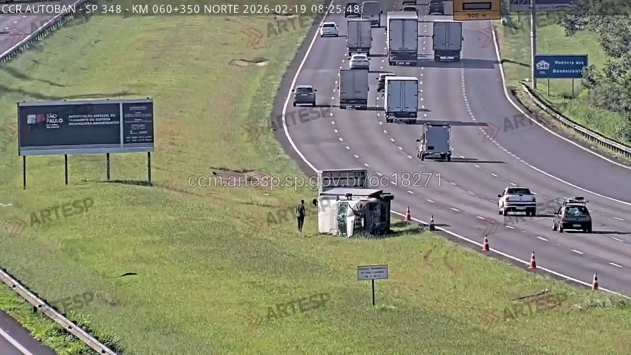 Utilitário tombamento rodovia dos Bandeirantes