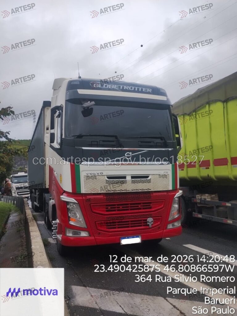 Carreta Volvo FH 540 branca rodoanel