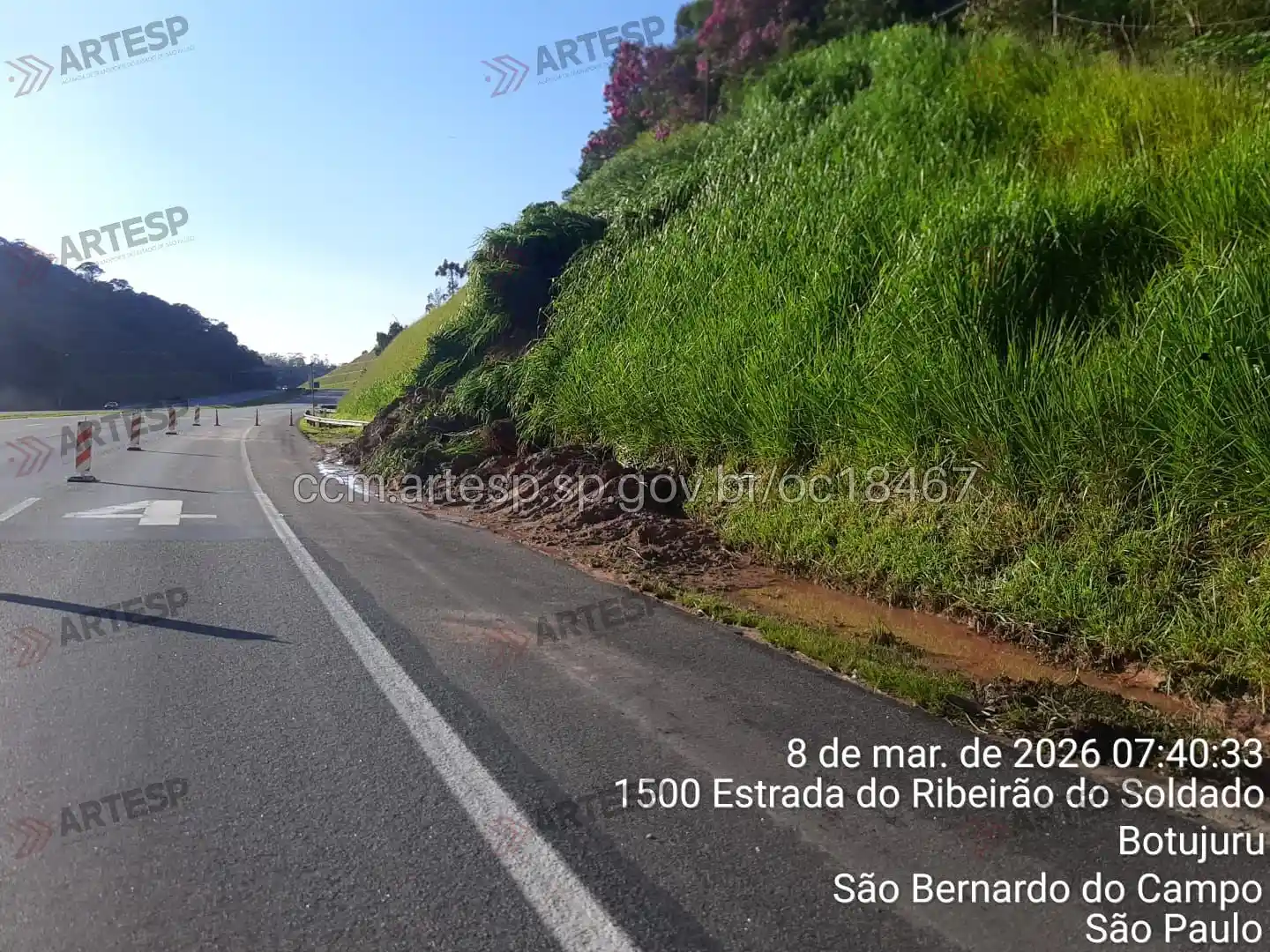 Deslizamento no rodoanel sul