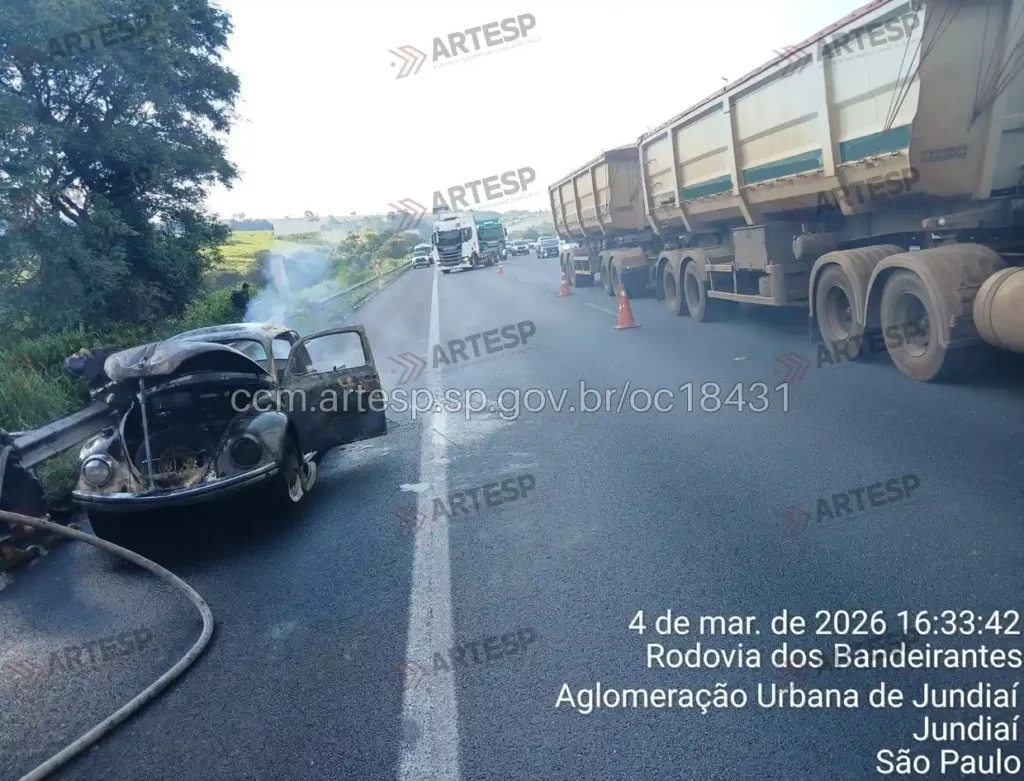 VW Fusca rodovia dos Bandeirantes Jundiaí urbana