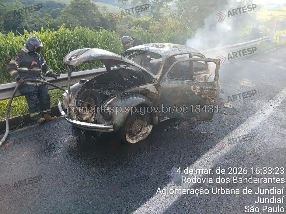 VW Fusca rodovia dos Bandeirantes Jundiaí urbana