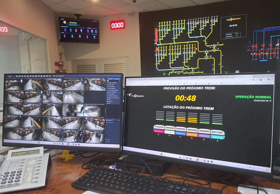 Câmeras internas dos trens