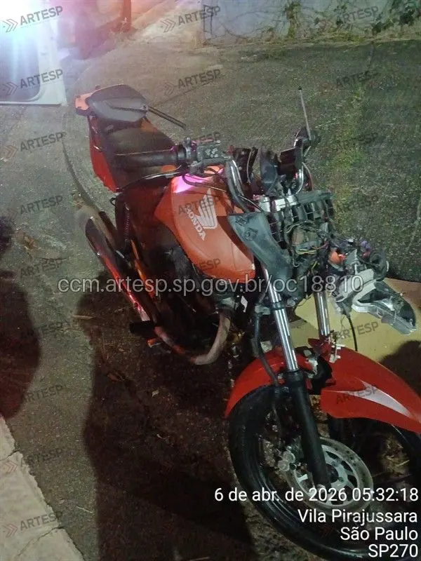 Moto Honda CG 150 rodovia raposo tavares acidente