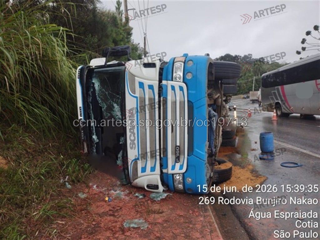 Carreta Scania P360 rodovia Bunjiro Nakao