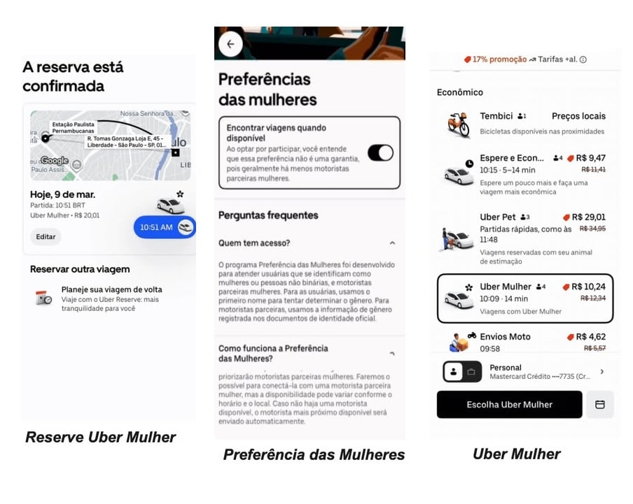 Uber mulher app