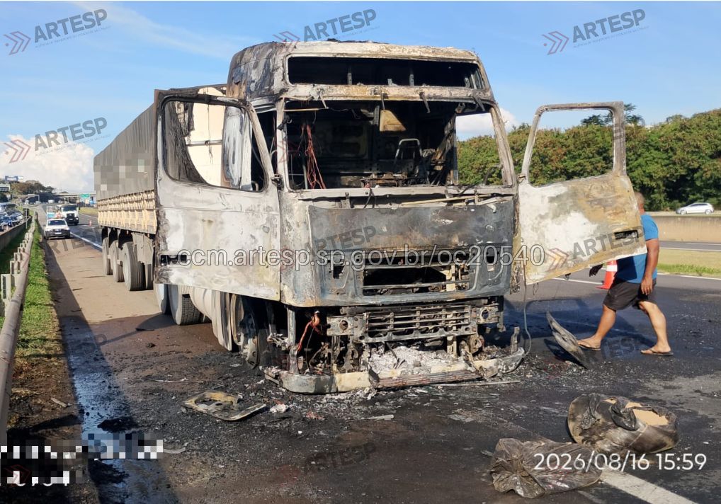Carreta FH 460 rodovia dom pedro I após