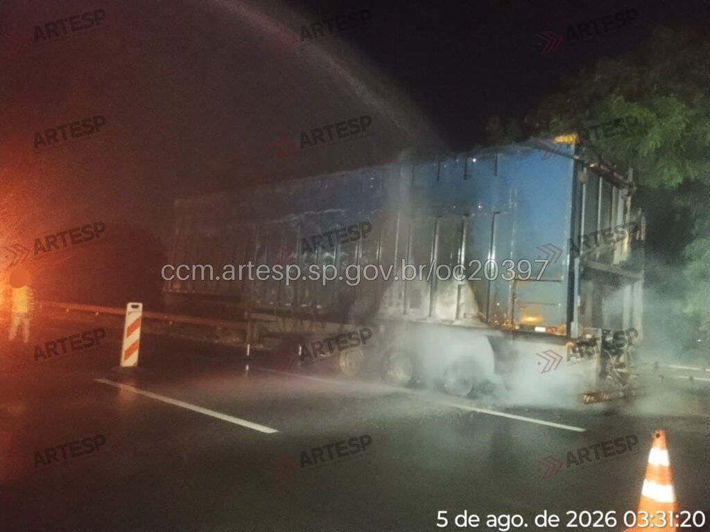 Carreta Scania sp-310 rio claro fogo