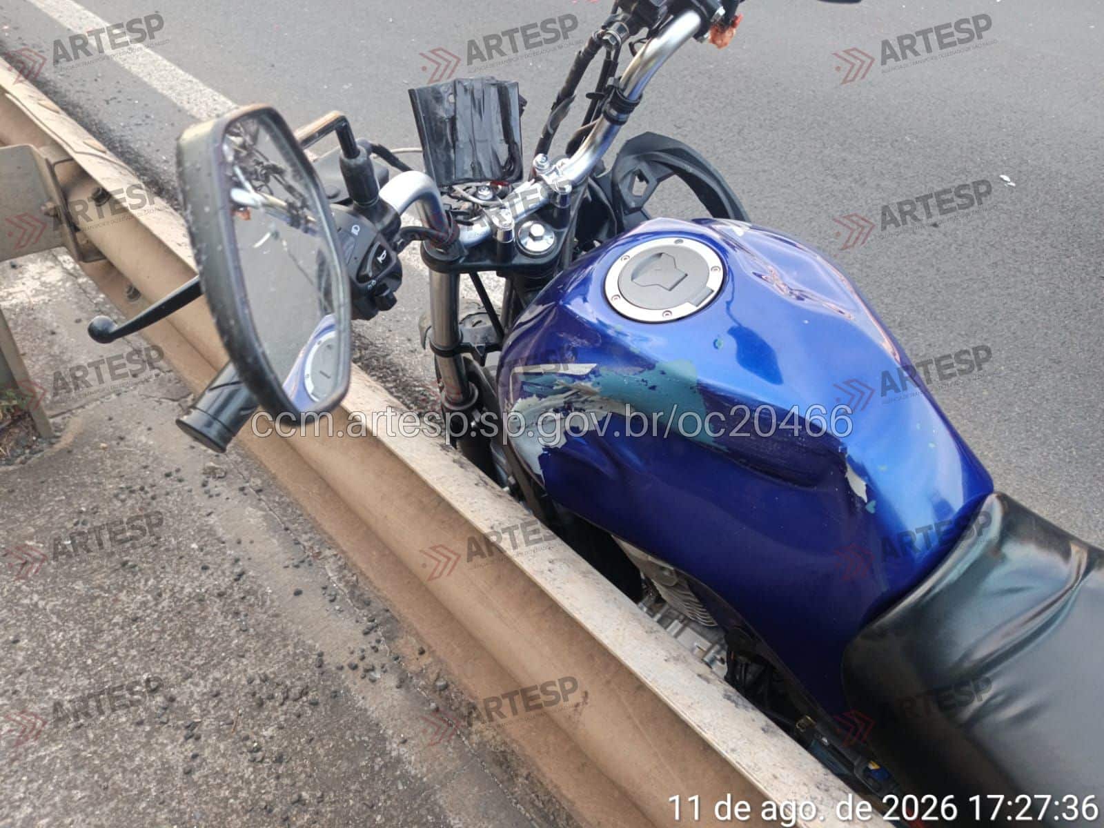 Moto Honda CG 160 rodovia anhanguera acidente