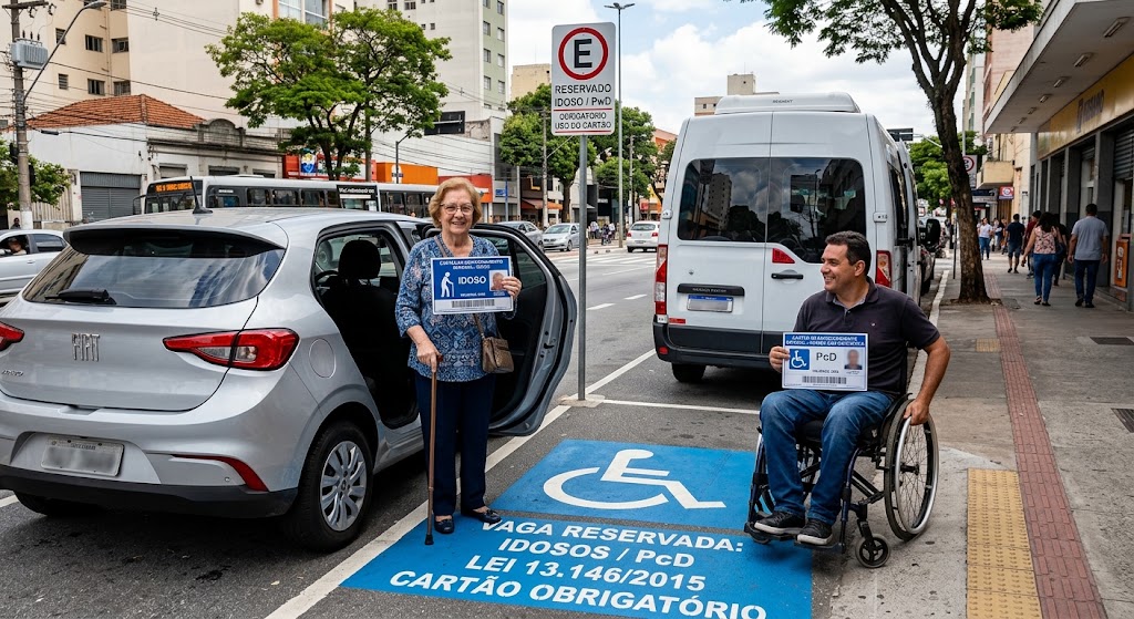 Cartão de estacionamento para vaga especial