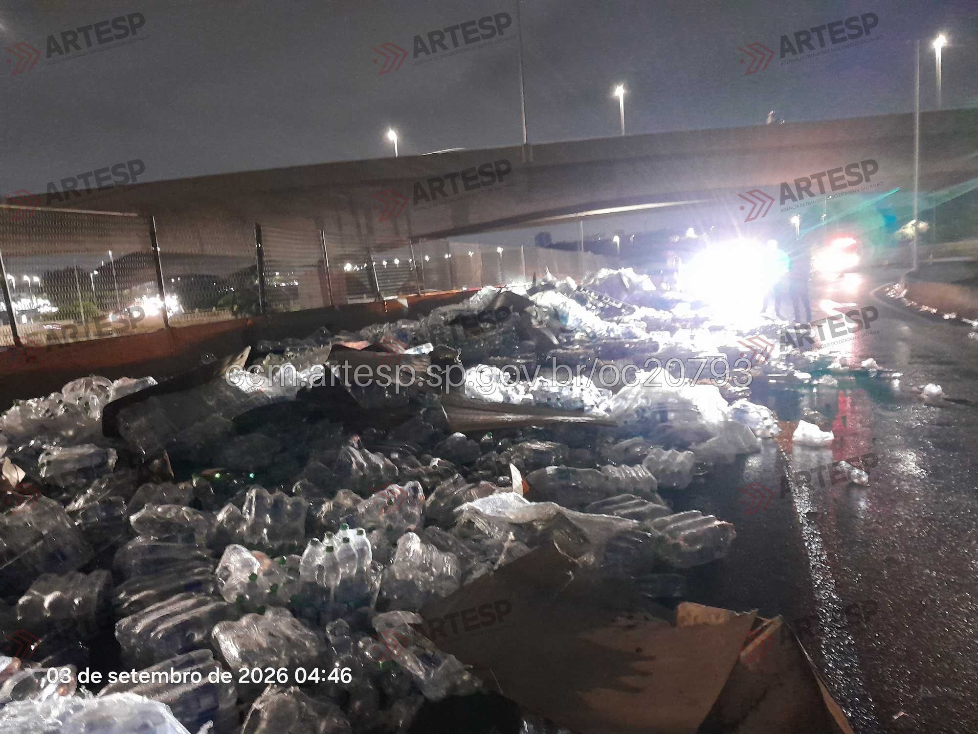água rodovia anhanguera Derramamento de carga de água mineral