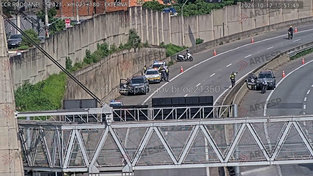 Imagem da câmera próxima do local rodoanel