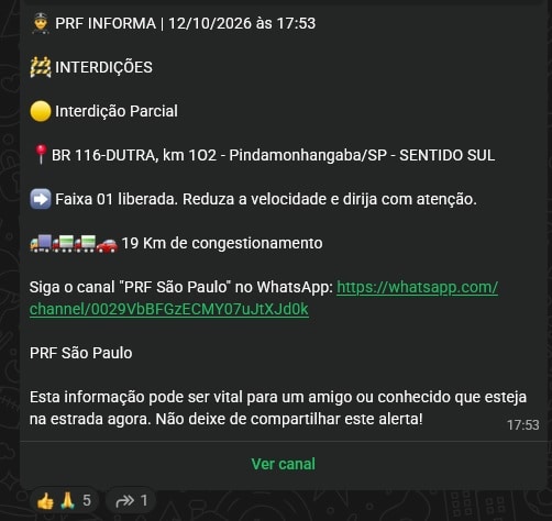 dutra km 102 bloqueio
