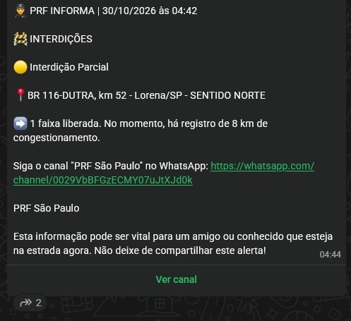 rodovia dutra km 52 lorena 4h37