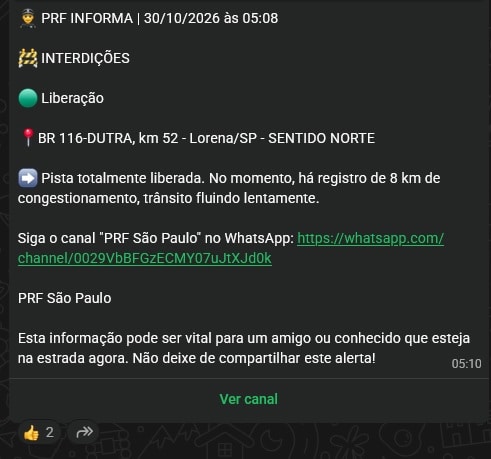 rodovia dutra km 52 lorena 5h08